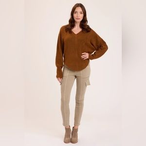 XCVI Gretchen V Neck Sweater Top Blouse